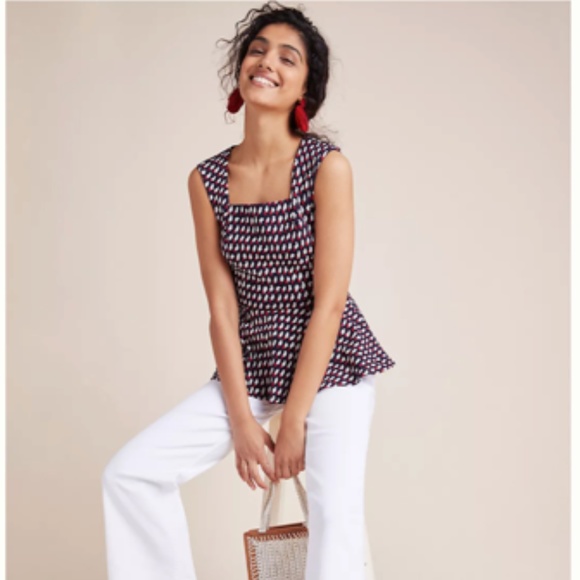 Anthropologie Effi & Ali Effie Peplum Top Size XL - Picture 1 of 7